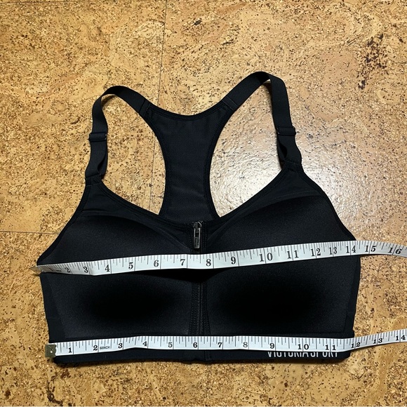 Victoria’s Secret / Victoria’s Sport Black Zip Front Racerback Sports Bra Sz 34C - Picture 11 of 12